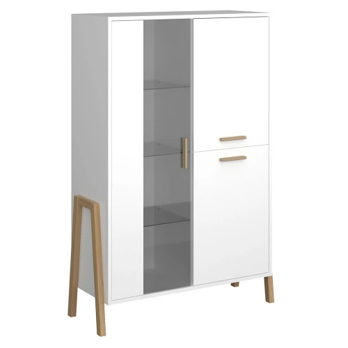 Βιτρίνα Belle Λευκό 102.5X41X152.5Cm