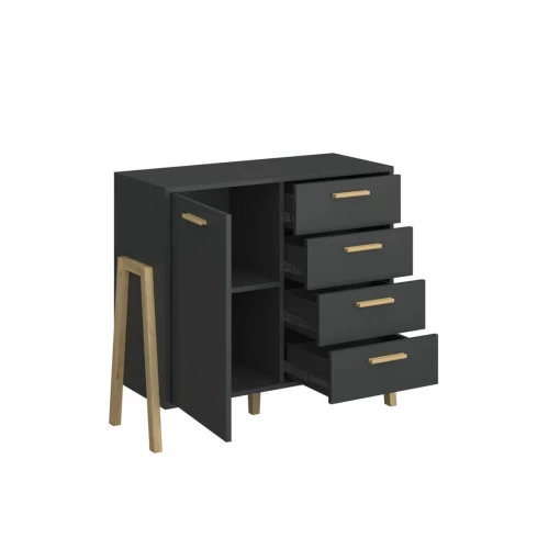 Μπουφές Belle Ανθρακί 102.5X41X91Cm