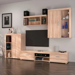 Σύνθεση Τηλεόρασης Damis Sonoma Με Mdf Λεπτομέρειες 328X45X210Εκ