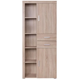 Damis 90.5X35X203Εκ Ντουλάπα Ραφιέρα Με Συρτάρια Sonoma