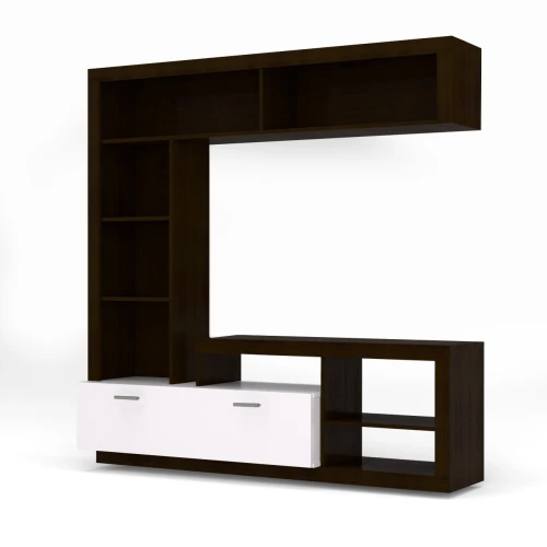 Σύνθεση Τηλεόρασης Floks 170X41X170Εκ Wenge(Σοκολά)-Λευκό