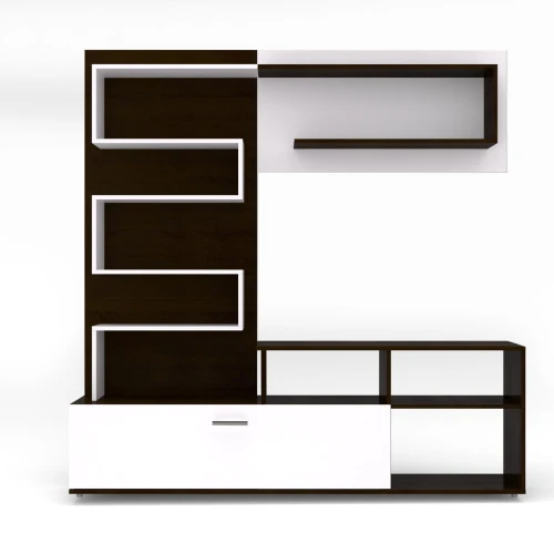 Σύνθεση Τηλεόρασης Jasmin 170X41.5X170Εκ Wenge(Σοκολά)-Λευκό