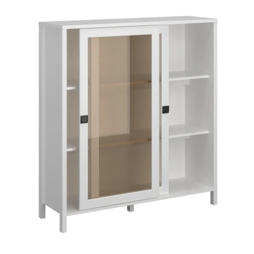 Βιτρίνα Marocco Δίφυλλη Λευκό 120X37X130.5Cm