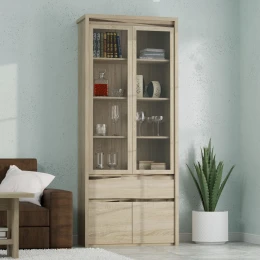 Βιτρίνα Norton Δίφυλλη 88X40X210Εκ Σονόμα Δύο Πόρτες