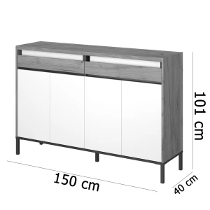 Μπουφές Palmor Χρυσό Δρυς-Λευκό 150X40X101Cm