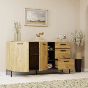 Μπουφές Santes Χρυσό Δρυς-Γραφίτης 180X42X92.5Cm