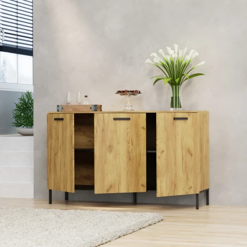 Μπουφές Santes Χρυσό Δρυς-Γραφίτη 155X42X92.5Cm