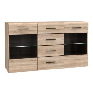 Μπουφές Solo 150X41X82Cm Sonoma Με Wenge Και Mdf Καμπυλωτό Τελείωμα Στις Πόρτες