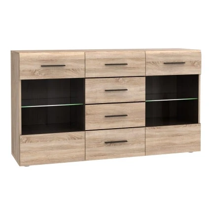 Μπουφές Solo 150X41X82Cm Sonoma Με Wenge Και Mdf Καμπυλωτό Τελείωμα Στις Πόρτες