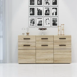 Μπουφές Solo 150X41X82Cm Sonoma Με Wenge Και Mdf Καμπυλωτό Τελείωμα Στις Πόρτες