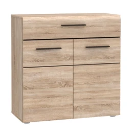 Μπουφές Solo 80X34X74Cm Sonoma Με Wenge Και Mdf Καμπυλωτό Τελείωμα Στις Πόρτες