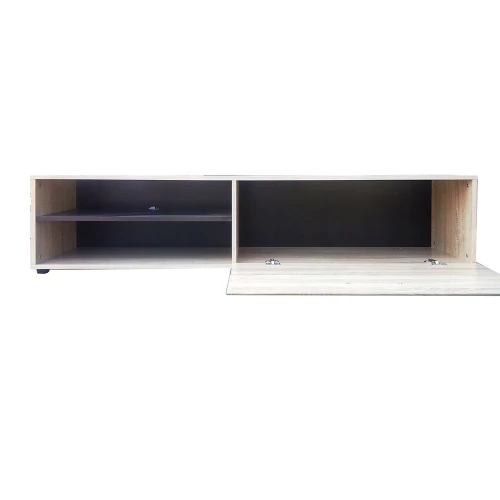 Έπιπλο Tv Solo 163X41X38Cm Sonoma Με Wenge Και Mdf Καμπυλωτό Τελείωμα Στις Πόρτες