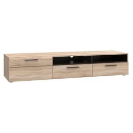 Έπιπλο Tv Solo 180X52X34Cm Δεξί Sonoma-Wenge Mdf Καμπυλωτό Τελείωμα Στις Πόρτες