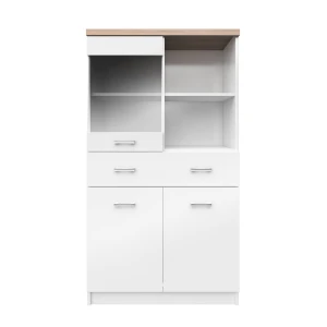 Βιτρίνα Δίφυλλη Top Mix 80X33X145Cm Λευκή-Σονόμα