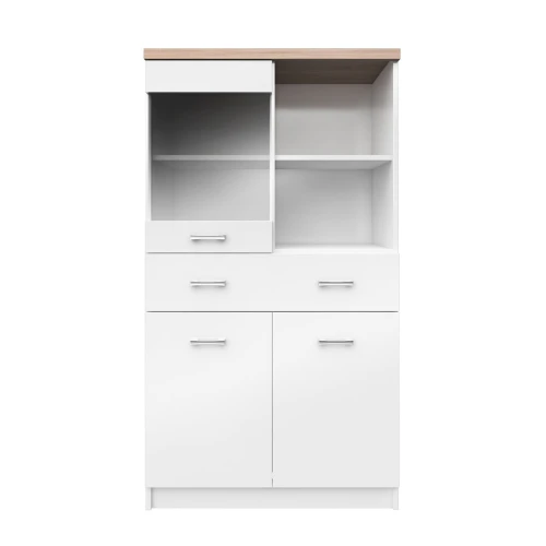 Βιτρίνα Δίφυλλη Top Mix 80X33X145Cm Λευκή-Σονόμα