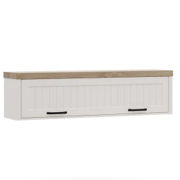 Verne Ραφι Τοιχου Κρεμαστο 137.9X30X35Cm Χρώμα Λευκό-Φυσικός Δρυς