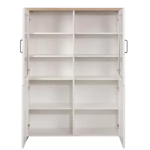 Bιτρίνα Verne Δίφυλλη  114.8X37.2X153Cm Λευκό-Φυσικός Δρυς