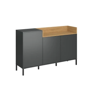Μπουφές Beril Ανθρακί-Χρυσό Δρυς 155.1X42X98.6Cm