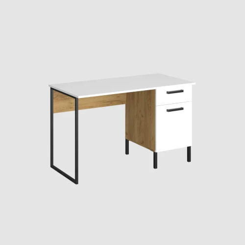Γραφείο Santes Wh Χρυσό Δρυς Λευκό 120X60X74Εκ