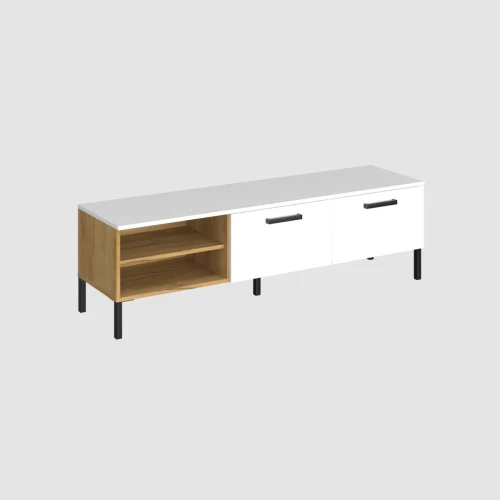 Έπιπλο Τηλεόρασης Santes Χρυσό Δρυς-Λευκό 155X42X45.7Cm