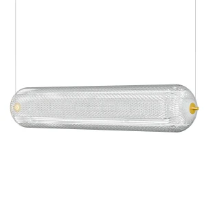 Φωτιστικό Κρεμαστό Ράγα Led 80W 4000K Χρυσό 80X15X120Cm
