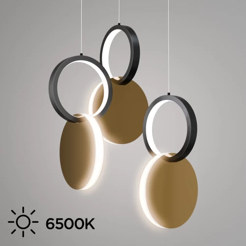Φωτιστικό Κρεμαστό Symmetric 1E Led 45W Χρυσό-Μαύρο Φ25X120Cm