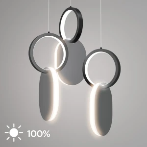 Φωτιστικό Κρεμαστό Symmetric 1G Led 45W Νίκελ Ματ Φ25X120Cm