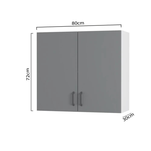 Modest Πάνω Ντουλάπι Ανθρακί 80X32X72Εκ
