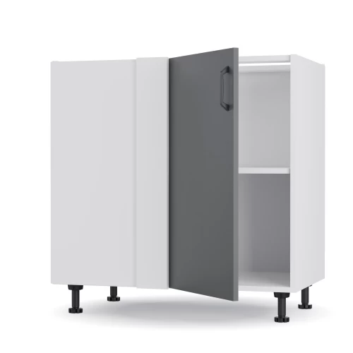 Modest Κάτω Γωνιακό Ντουλάπι Ανθρακί 100X48X82Εκ Modest Κάτω Γωνιακό Ντουλάπι Ανθρακί 100X48X82Εκ