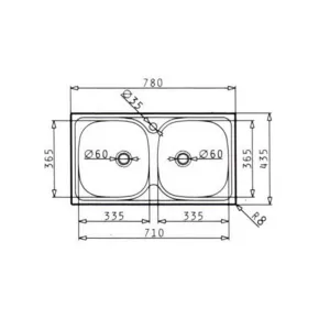 Νεροχύτης 2B Bradford Pyramis 78X43.5Cm Ενθετος Με Δύο Γούρνες Νεροχύτης 2B Bradford Pyramis 78X43.5Cm Ενθετος Με Δύο Γούρνες