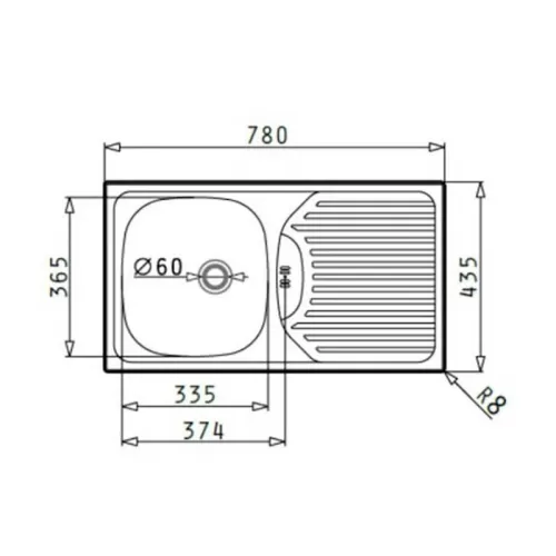 Νεροχύτης Pyramis Bradford 1B 1D 78X43.5Cm Ένθετος Με Μία Γούρνα Και Αποστράγγιση Νεροχύτης Pyramis Bradford 1B 1D 78X43.5Cm Ένθετος Με Μία Γούρνα Και Αποστράγγιση