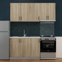 Κουζίνα Modest Σετ 5 Κουτιών Σονόμα Άνω Κουτιά 170Cm Κάτω 110Cm