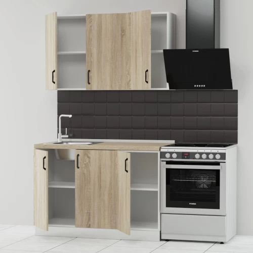 Κουζίνα Modest Σετ 4 Κουτιών Σονόμα Άνω Κουτιά 120Cm Κάτω 120Cm Κουζίνα Modest Σετ 4 Κουτιών Σονόμα Άνω Κουτιά 120Cm Κάτω 120Cm