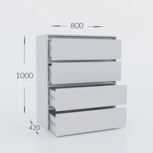 Συρταριέρα Idea Λευκό 80X42X100Cm