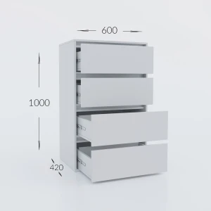 Συρταριέρα Idea Λευκό 60X42X100Cm