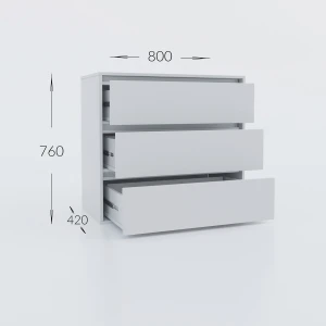 Συρταριέρα Idea Λευκό 80X42X76Cm