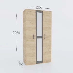 Ντουλάπα Viva 2D Χρυσό Δρυς-Γραφίτης 120X50X209Cm