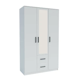 Ντουλάπα Τρίφυλλη Simple 3D2D Λευκή 120X52X205Cm