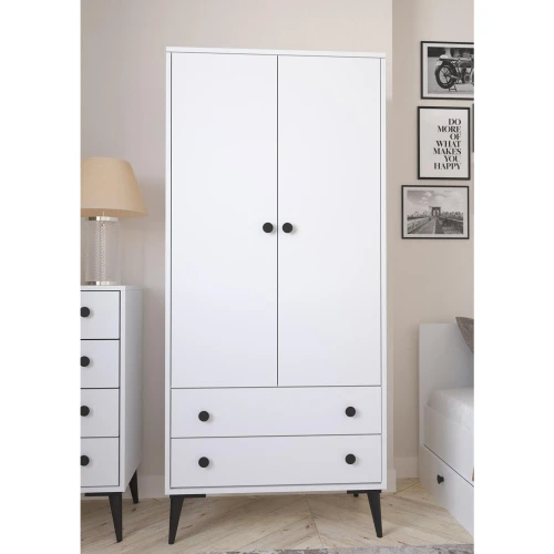 Ντουλάπα Δίφυλλη AMARI Λευκό Μοριοσανίδα 82x48x180cm