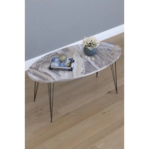 Τραπεζάκι Σαλονιού SEYE Γκρι Μοριοσανίδα/Μέταλλο 45x90x40cm