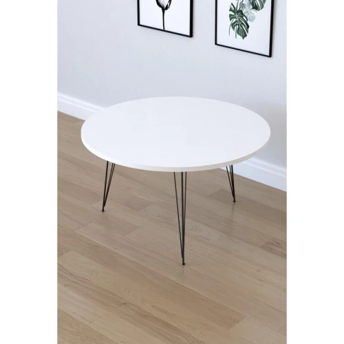 Τραπεζάκι Σαλονιού TAYO Λευκό Μοριοσανίδα/Μέταλλο Φ70x40cm