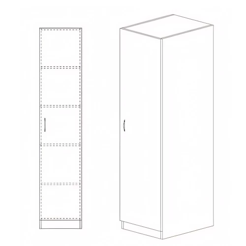 Ντουλάπα MARGRETE Γκρι Μοριοσανίδα 48x40x180cm
