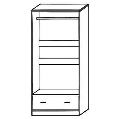 Ντουλάπα Δίφυλλη SOLVI Με Καθρέπτη Φυσικό Μοριοσανίδα 60x33x180cm