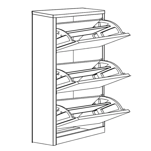 Παπουτσοθήκη DORIT Λευκό Μοριοσανίδα/Μελαμίνη 73x24x113.2cm