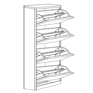 Παπουτσοθήκη LYKKE Φυσικό Μοριοσανίδα/Μελαμίνη 50x24x148cm