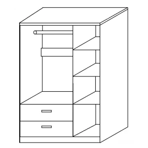 Ντουλάπα TUBEROSA Μαύρο Μοριοσανίδα 120x50x180cm