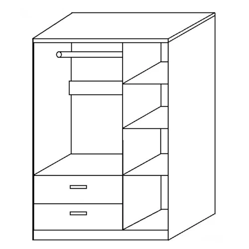 Ντουλάπα TUBEROSA Μαύρο Μοριοσανίδα 120x50x180cm