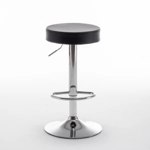 Σκαμπό Bar LORTHA Πτυσσόμενο Μαύρο PU/Μέταλλο Φ39x64-86cm