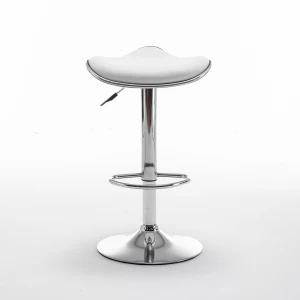 Σκαμπό Bar MOD Πτυσσόμενο Λευκό PU/Μέταλλο 44.5x43x65.5-83.5cm