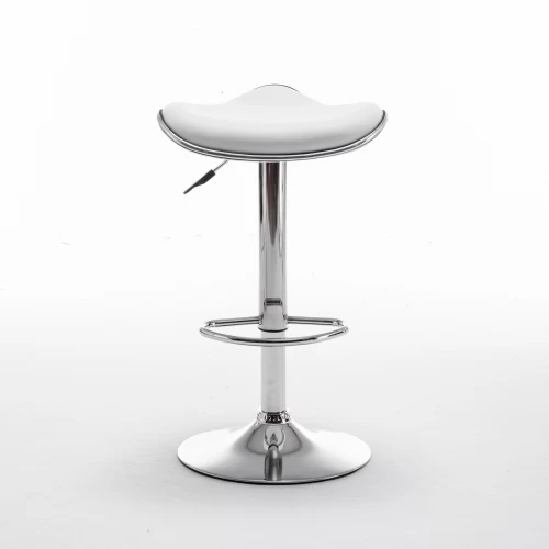 Σκαμπό Bar MOD Πτυσσόμενο Λευκό PU/Μέταλλο 44.5x43x65.5-83.5cm